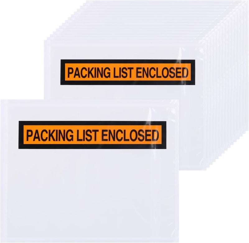 zmybcpack 1000 Pcs 4" x 5" Clear Adhesive Packing List Shipping Pouches，Shipping Label Sleeves, Packing List Enclosed Envlopes(Waterproof) - Image 1